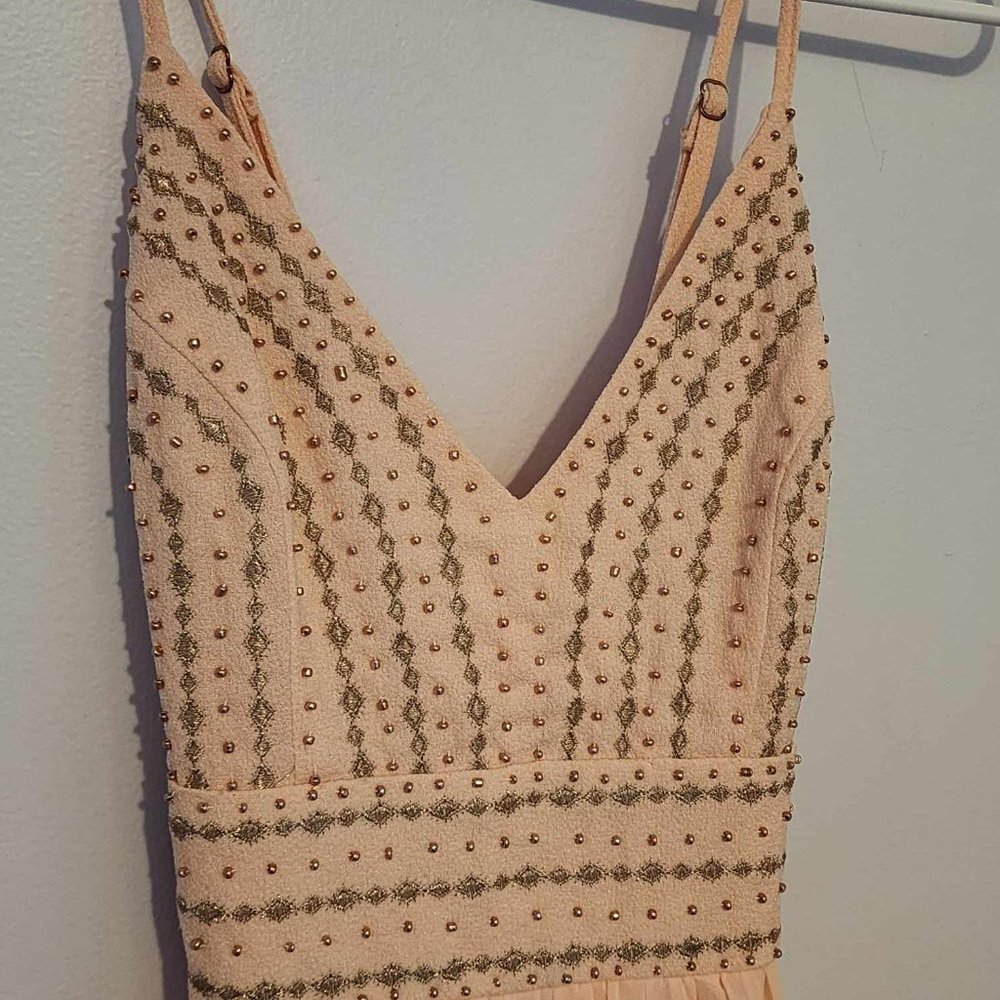 NWT Lulus Peach Spaghetti Strap Long Gown - Picture 9 of 9
